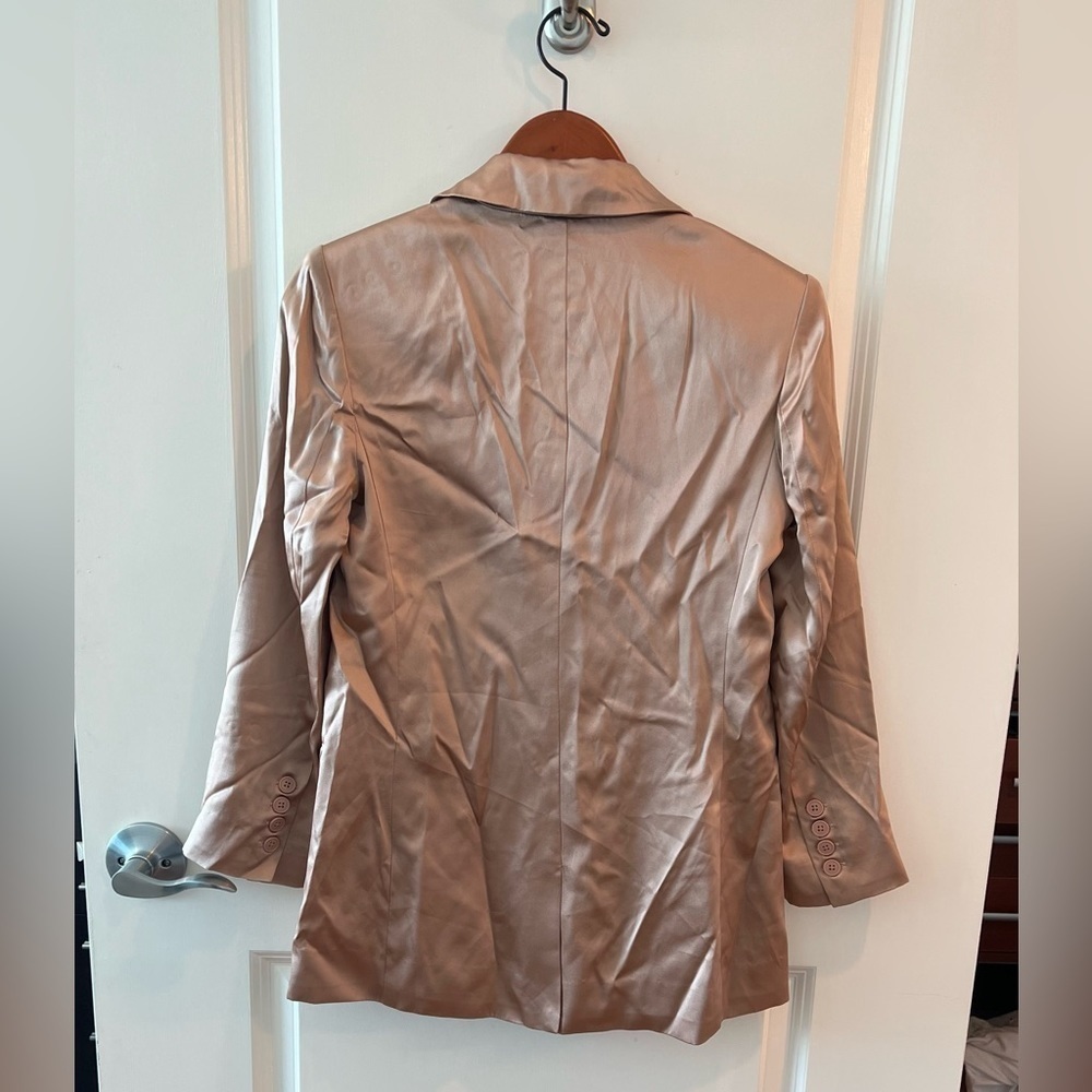 L'AGENCE 100% Silk Double-Breasted Blazer Jacket 2 - Picture 13 of 16
